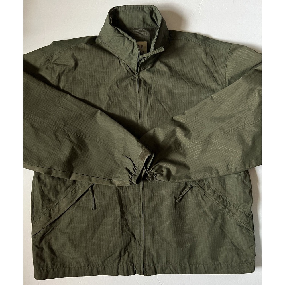 CRIPPLE CREEK - Men's Olive Green Lined Nylon Windbreaker Jacket - X-Large - XL‎